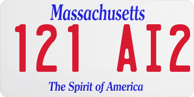 MA license plate 121AI2