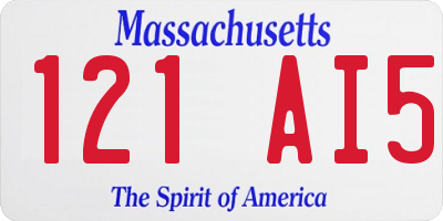 MA license plate 121AI5