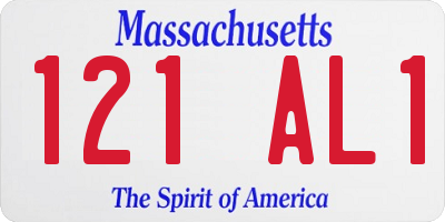 MA license plate 121AL1