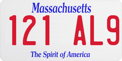 MA license plate 121AL9