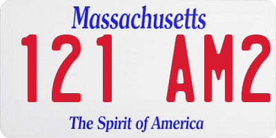 MA license plate 121AM2