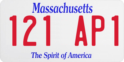 MA license plate 121AP1