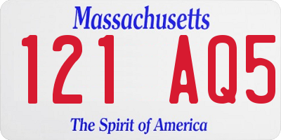 MA license plate 121AQ5