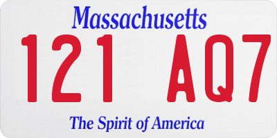 MA license plate 121AQ7