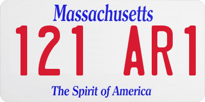 MA license plate 121AR1