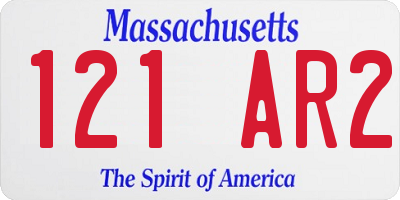 MA license plate 121AR2