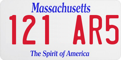 MA license plate 121AR5