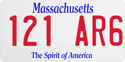 MA license plate 121AR6