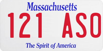 MA license plate 121AS0