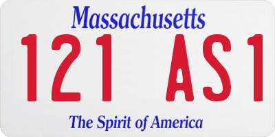 MA license plate 121AS1