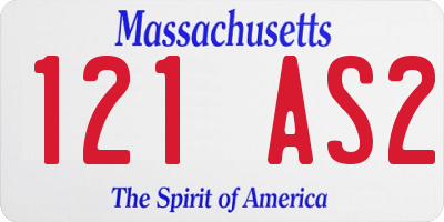 MA license plate 121AS2