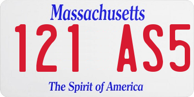 MA license plate 121AS5