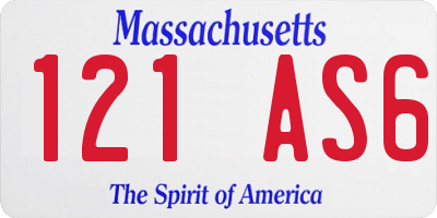 MA license plate 121AS6