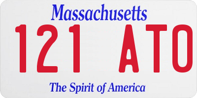MA license plate 121AT0