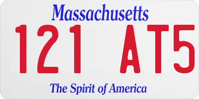 MA license plate 121AT5