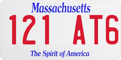 MA license plate 121AT6