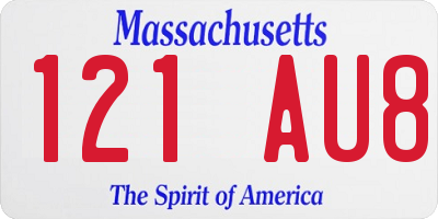 MA license plate 121AU8