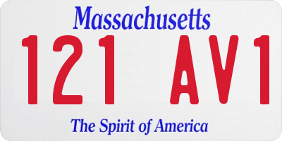 MA license plate 121AV1