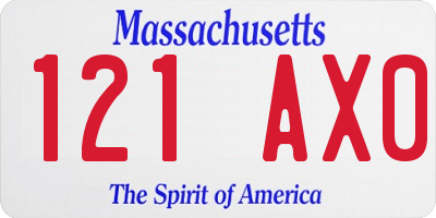 MA license plate 121AX0
