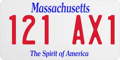 MA license plate 121AX1