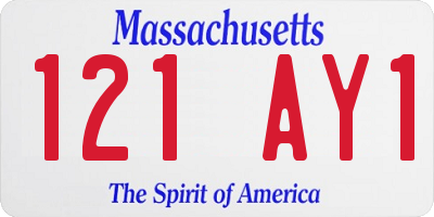 MA license plate 121AY1