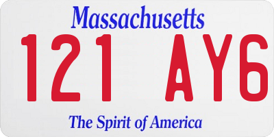 MA license plate 121AY6