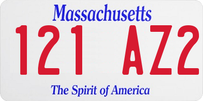 MA license plate 121AZ2