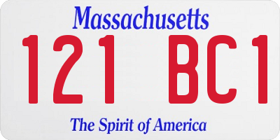 MA license plate 121BC1
