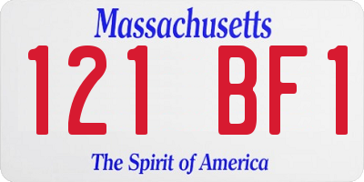 MA license plate 121BF1