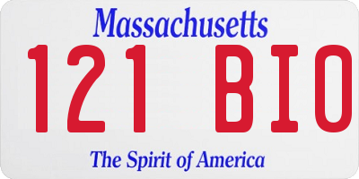 MA license plate 121BI0