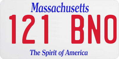 MA license plate 121BN0