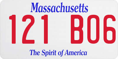 MA license plate 121BO6