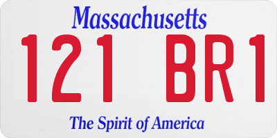 MA license plate 121BR1