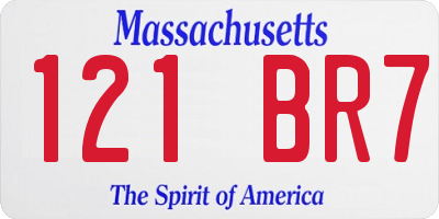 MA license plate 121BR7