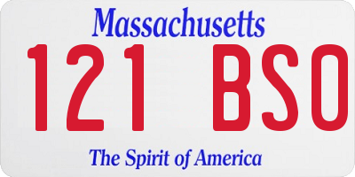 MA license plate 121BS0