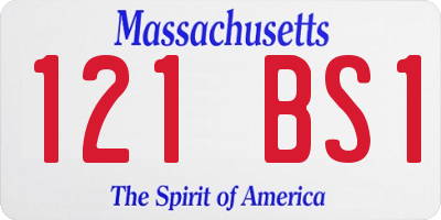 MA license plate 121BS1