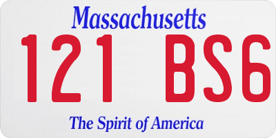 MA license plate 121BS6