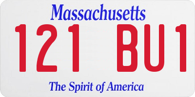 MA license plate 121BU1