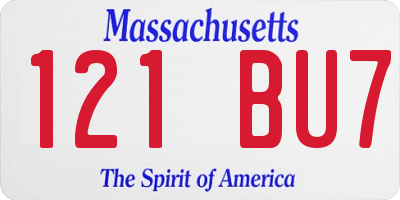 MA license plate 121BU7