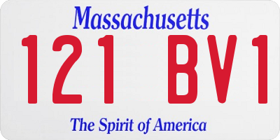 MA license plate 121BV1