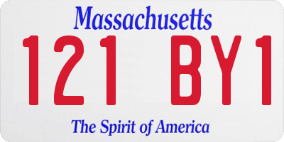 MA license plate 121BY1