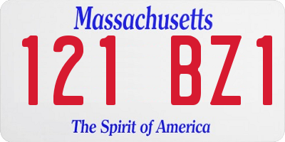MA license plate 121BZ1