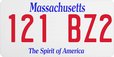 MA license plate 121BZ2
