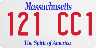MA license plate 121CC1