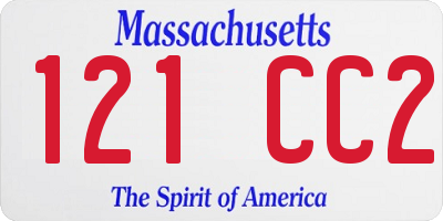 MA license plate 121CC2