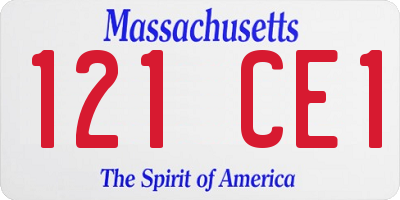 MA license plate 121CE1