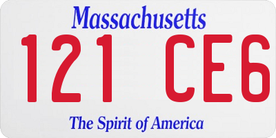 MA license plate 121CE6