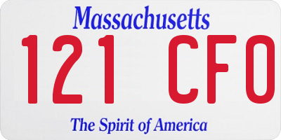 MA license plate 121CF0