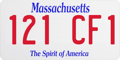 MA license plate 121CF1