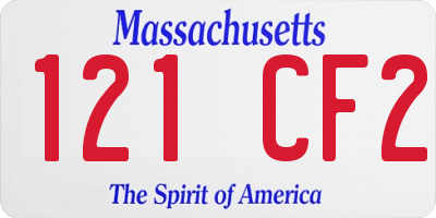 MA license plate 121CF2